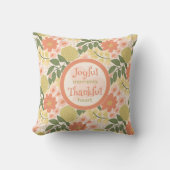 Floral Throw Pillow- Joyful Moments Thankful Heart クッション (正面)