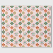 Floral Tile Wrapping Paper | Folk Garden Pattern G ラッピングペーパー (フラット)