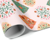 Floral Tile Wrapping Paper | Folk Garden Pattern G ラッピングペーパー (ロールコーナー)