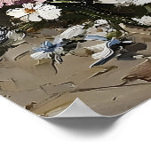 Floral Toilet Paper Roll Print, Dark Academia ポスター (角)