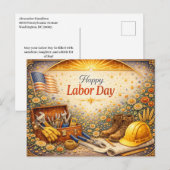 Floral Tools Happy Labor Day シーズンポストカード (正面/裏面)