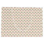 Floral tote bag design with beige background  ラージペーパーバッグ (裏面)