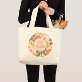 Floral Tote Bag - Joyful Moments Thankful Heart ラージトートバッグ (正面(商品))