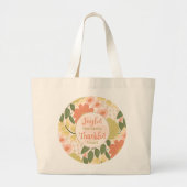 Floral Tote Bag - Joyful Moments Thankful Heart ラージトートバッグ (正面)
