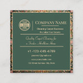 Floral Traditional Oriental Carpet Cleaning  スクエア名刺 (正面)