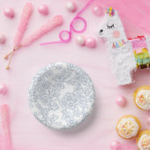 Floral Trellis Gray - White ペーパーボウル (パーティー)