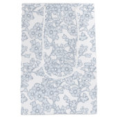 Floral Trellis Gray - White ミディアムペーパーバッグ (裏面)