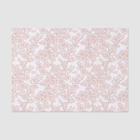 Floral Trellis Peach - White 薄葉紙 (正面)