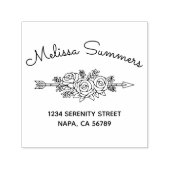 Floral Tribal Arrow, Rose Flowers Address 6 セルフインキングスタンプ (デザイン)