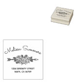 Floral Tribal Arrow, Rose Flowers Address 6 ラバースタンプ (押印)