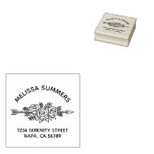 Floral Tribal Arrow, Rose Flowers Arch Address ラバースタンプ (押印)