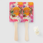 Floral Tropical Orange Slice Hand Fan Set ハンドファン (正面&裏面)