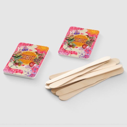 Floral Tropical Orange Slice Hand Fan Set ハンドファン (組立なし)