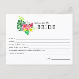 Floral Tropical Paradise Advice for the Bride Card ポストカード