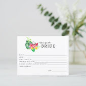 Floral Tropical Paradise Advice for the Bride Card ポストカード (スタンド正面)