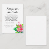 Floral Tropical Paradise Bridal Recipe Request エンクロージャーカード (正面/裏面)