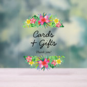 Floral Tropical Paradise Flamingo Cards and Gifts アクリルサイン (ニュートラル)