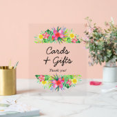 Floral Tropical Paradise Flamingo Cards and Gifts アクリルサイン (ウェディング)