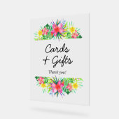Floral Tropical Paradise Flamingo Cards and Gifts アクリルサイン (傾斜)
