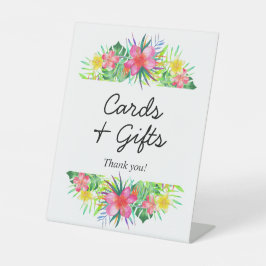 Floral Tropical Paradise Flamingo Cards and Gifts 台座サイン