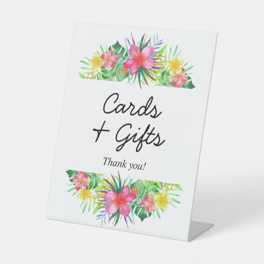 Floral Tropical Paradise Flamingo Cards and Gifts 台座サイン (正面)