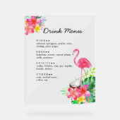 Floral Tropical Paradise Flamingo Drinks Menu アクリルサイン (正面)