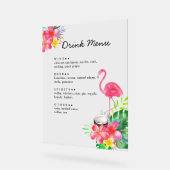 Floral Tropical Paradise Flamingo Drinks Menu アクリルサイン (傾斜)