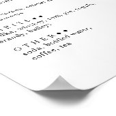 Floral Tropical Paradise Flamingo Drinks Menu ポスター (角)