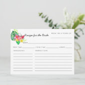 Floral Tropical Paradise Recipe for the Bride Card (スタンド正面)
