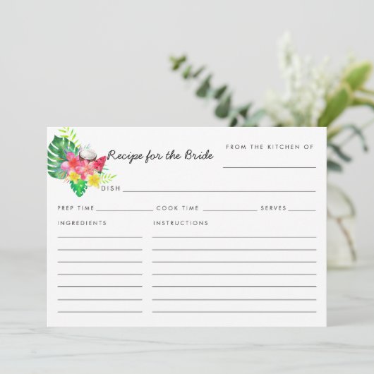 Floral Tropical Paradise Recipe for the Bride Card (スタンド正面)
