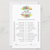 Floral Tropical Paradise Would She Rather Game (正面)