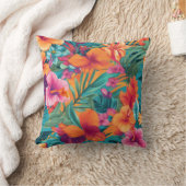 Floral Tropical Vibrant Beauty Interior  クッション (ブランケット)