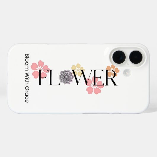 Floral Typography Phone Case Case-Mate iPhoneケース (裏面 (横))