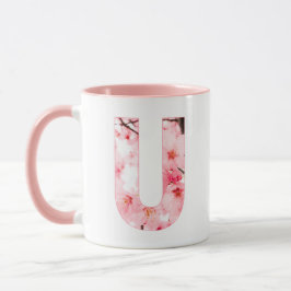 Floral U Initial Mug | Personalized Name & Traits マグカップ