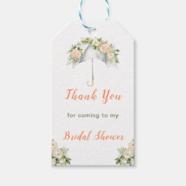 Floral Umbrella Bridal Shower ギフトタグ