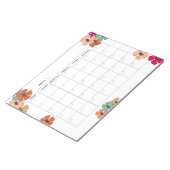 Floral Undated Monthly calender ノートパッド (アングル)