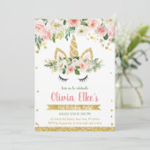 Floral Unicorn Magical Day Birthday Invitation 招待状 (スタンド正面)