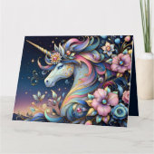 Floral Unicorn Night Fantasy カード (正面)