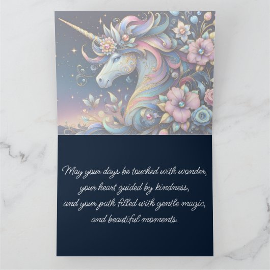 Floral Unicorn Night Fantasy カード (内部)