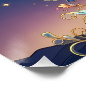 Floral Unicorn Night Fantasy ポスター (コーナー)