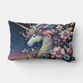 Floral Unicorn Night Fantasy ランバークッション (裏面)