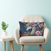 Floral Unicorn Night Fantasy ランバークッション (椅子)
