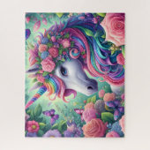Floral Unicorn Rose Garden ジグソーパズル (縦)
