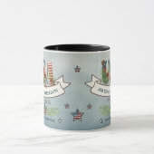 Floral USA 250th Anniversary Patriotic Coffee Mug マグカップ (中央)