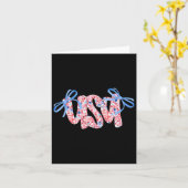 Floral Usa Coquette Bow 4th Of July America  カード (黄色い花)