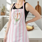 Floral Utensils Cooking Bakery Name Apron エプロン