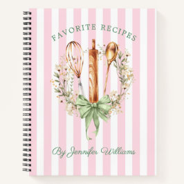 Floral Utensils Cooking Bakery Recipe Notebook ノートブック