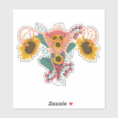 Floral Uterus Anatomy Sticker, Flower Feminist  シール (シート)