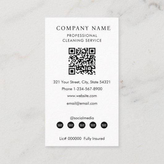 Floral Vacuum Cleaner Cleaning Services Modern 名刺 (裏面)