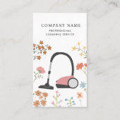 Floral Vacuum Cleaner Cleaning Services Modern 名刺 (正面)